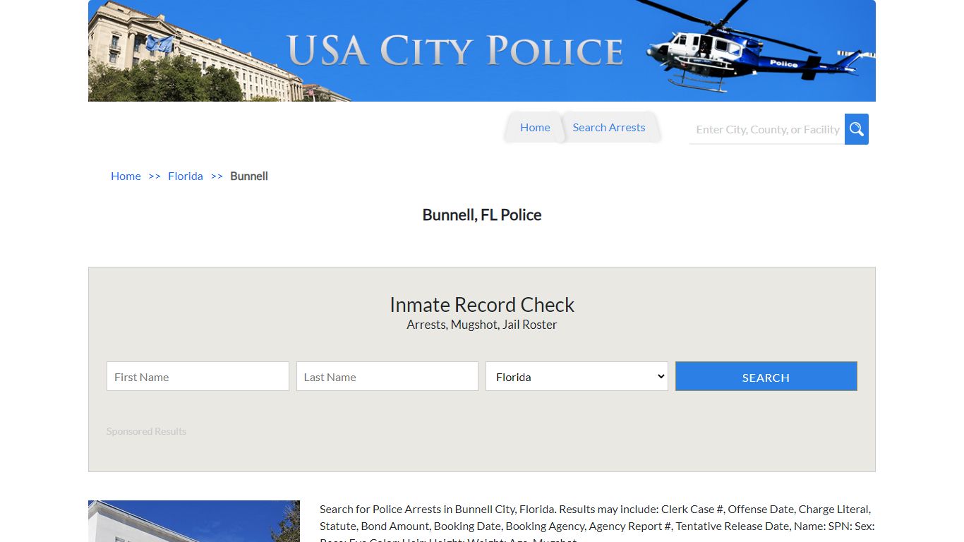 Bunnell, FL Police | Jail Records